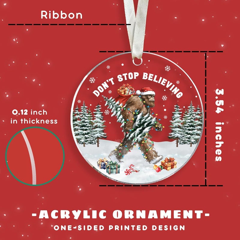 SUCHAGIFT Bigfoot Ornament - Sasquatch Ornaments - Funny Bigfoot Gifts, Sasquatch Gifts for Women Men - Big Foot Ornaments for Christmas Tree - Acrylic Big Foot Ornament 2025 - Image 2